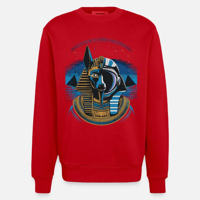 Conception hybride Anubis céleste - Sweat bio épais oversize fabriqué en UE - rouge