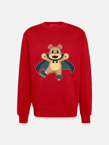 Bär Halloween Eislaufen - Heavyweight Oversized Organic Crew Neck Made in EU - red