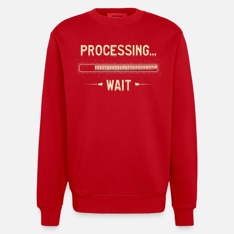 Processing... Please Wait - Heavyweight Oversized Organic Crew Neck Made in EU - Rot