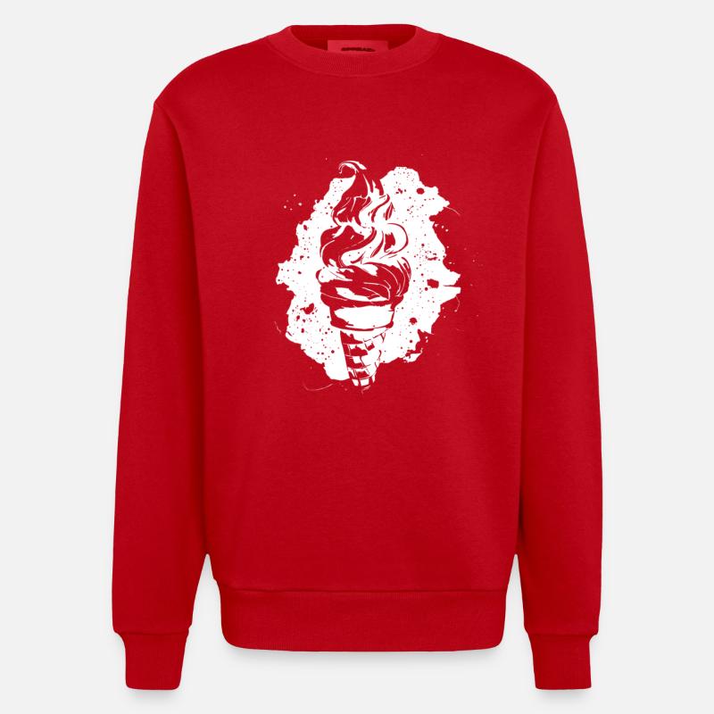 Graphique de crème glacée - Sweat bio épais oversize fabriqué en UE - rouge