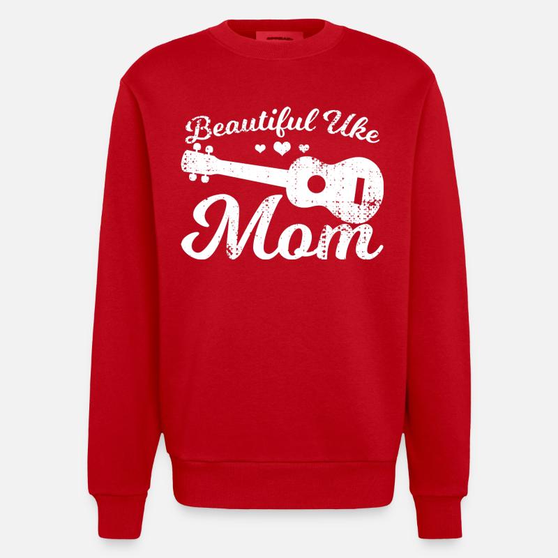 Ukulele Mutter - Heavyweight Oversized Organic Crew Neck Made in EU - Rot