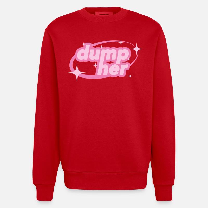 Dump Her – Déclaration de Y2K - Sweat bio épais oversize fabriqué en UE - rouge
