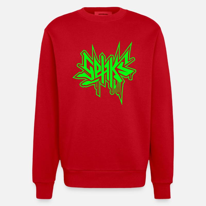 SEHKS VERT - Sweat bio épais oversize fabriqué en UE - rouge