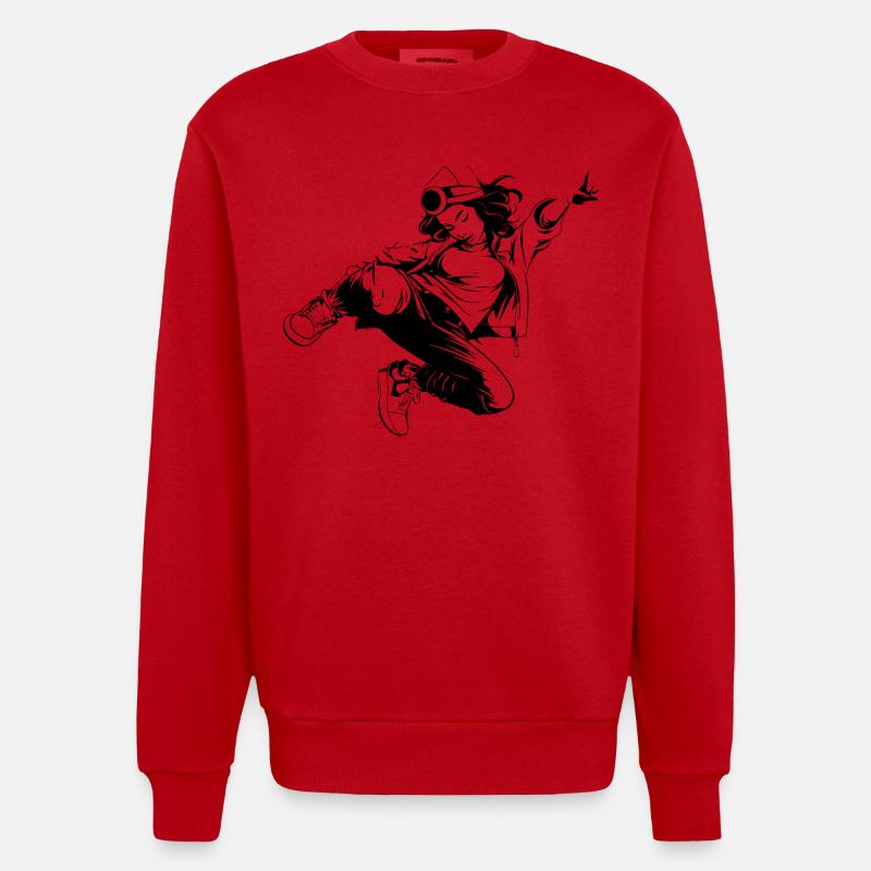 Breakdancer - Sweat bio épais oversize fabriqué en UE - rouge