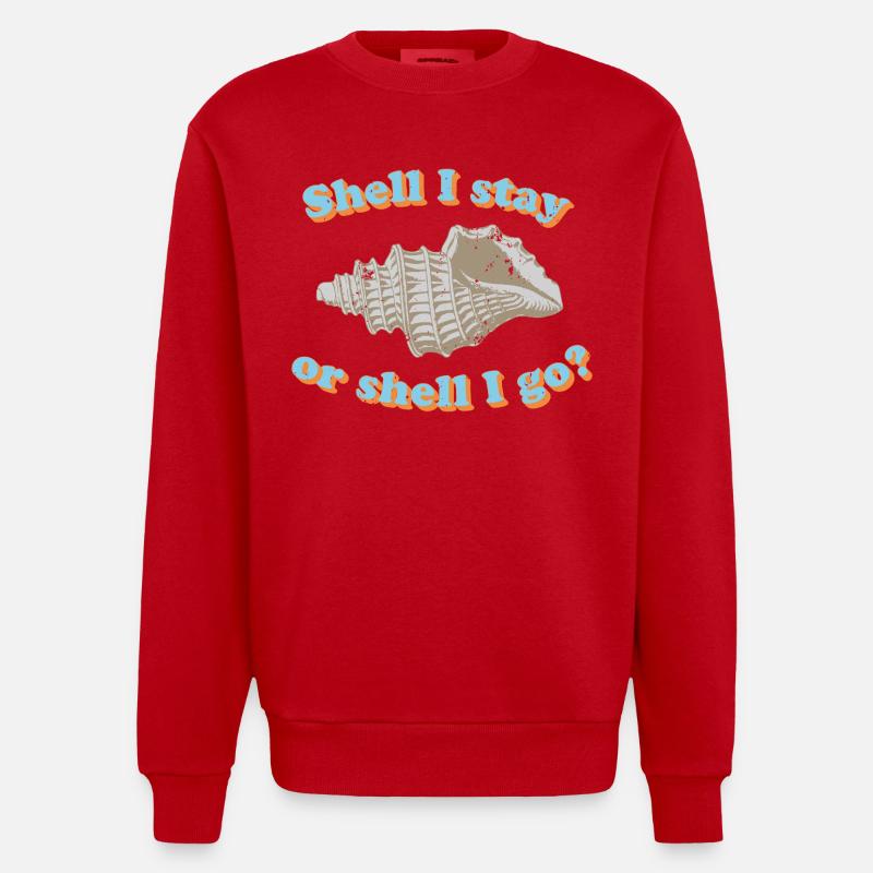 Muschel oder gehen? - Heavyweight Oversized Organic Crew Neck Made in EU - Rot