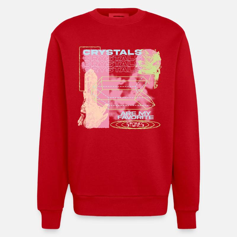 Les cristaux sont ma vibration préférée - Sweat bio épais oversize fabriqué en UE - rouge