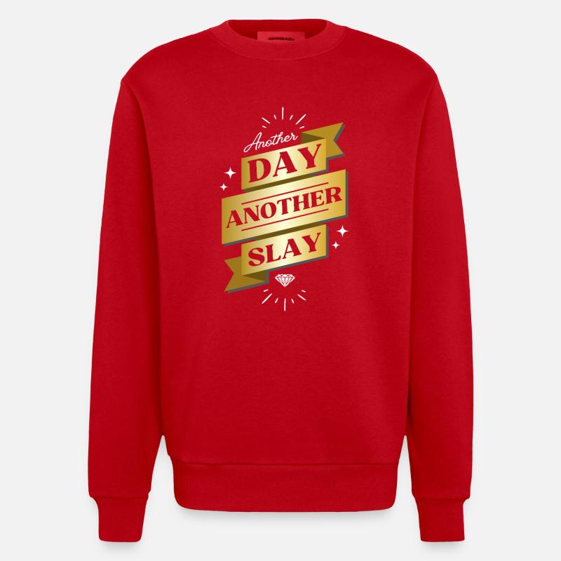 Another Day Another Slay – Glam Statement - Heavyweight Oversized Organic Crew Neck Made in EU - Rot