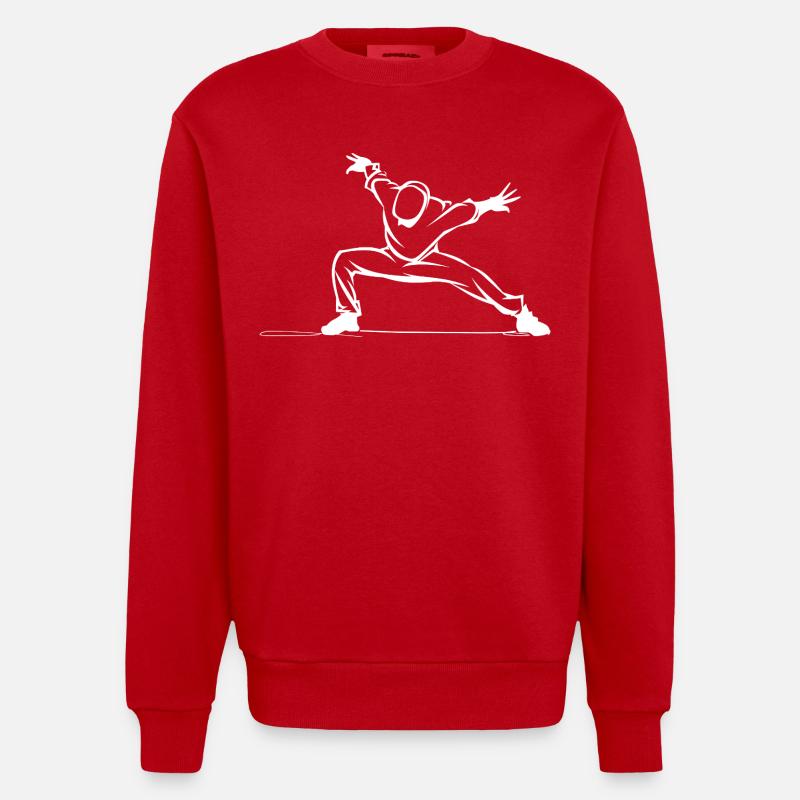 Breakdancer Zeichnung - Heavyweight Oversized Organic Crew Neck Made in EU - Rot