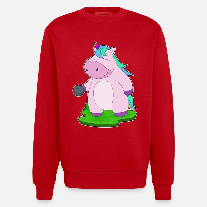 Einhorn Bowling Bowlingkugel - Heavyweight Oversized Organic Crew Neck Made in EU - Rot