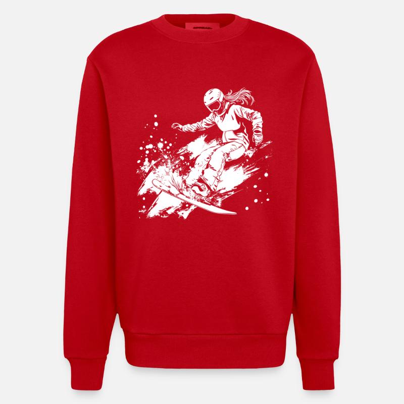 Snowboarderin - Heavyweight Oversized Organic Crew Neck Made in EU - Rot