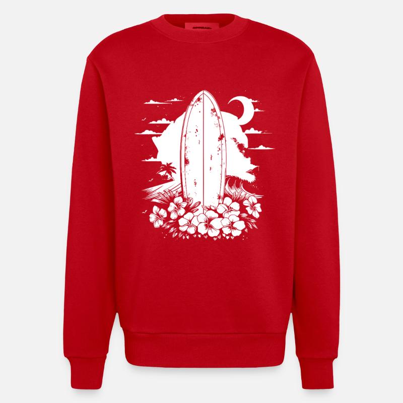 Planche de surf - Sweat bio épais oversize fabriqué en UE - rouge