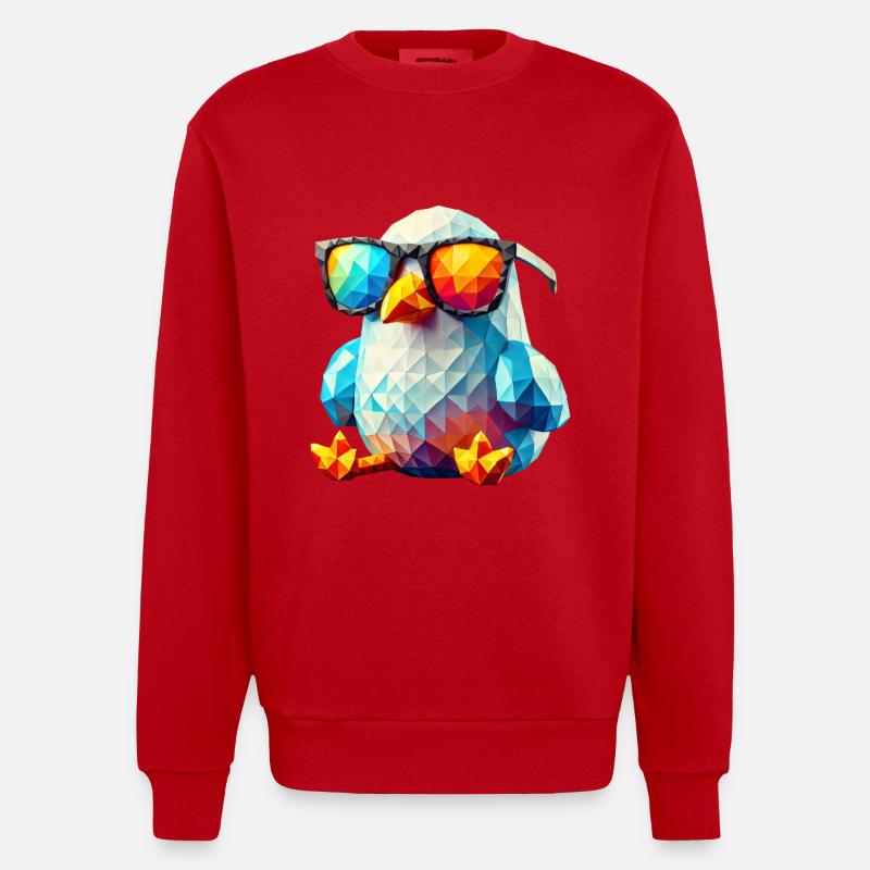 mouette cool lunettes de soleil - Sweat bio épais oversize fabriqué en UE - rouge