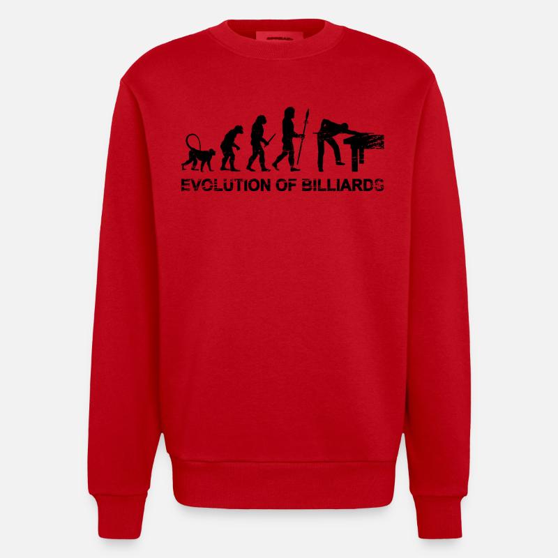Billiards Evolution - Heavyweight Oversized Organic Crew Neck Made in EU - red