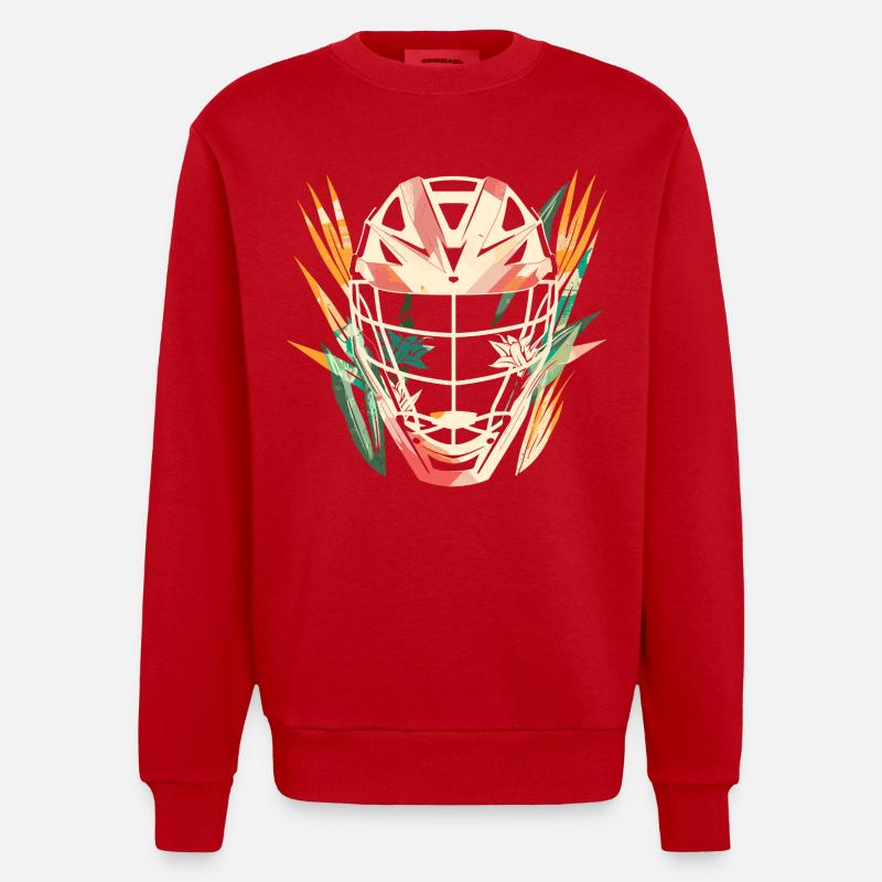 Casque de crosse dessin animé - Sweat bio épais oversize fabriqué en UE - rouge