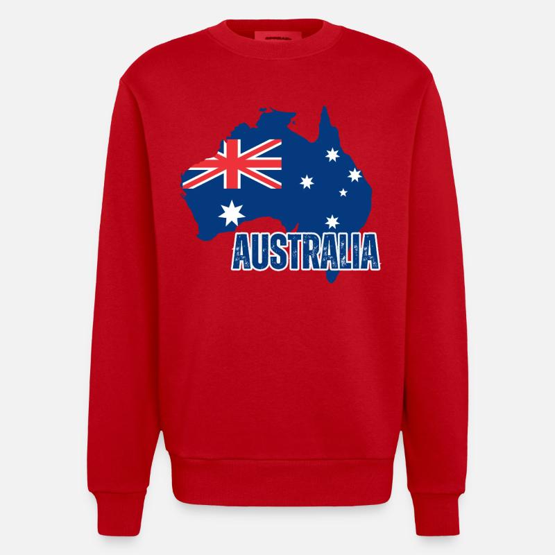 Drapeau australien, fierté australienne - Sweat bio épais oversize fabriqué en UE - rouge
