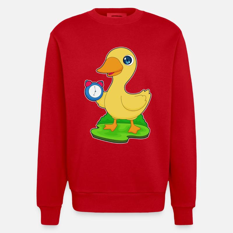 Ente Wecker - Heavyweight Oversized Organic Crew Neck Made in EU - Rot