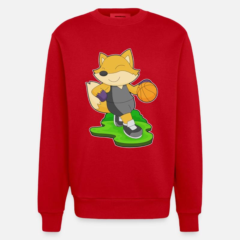 Fox Basketteur Basketteur - Sweat bio épais oversize fabriqué en UE - rouge