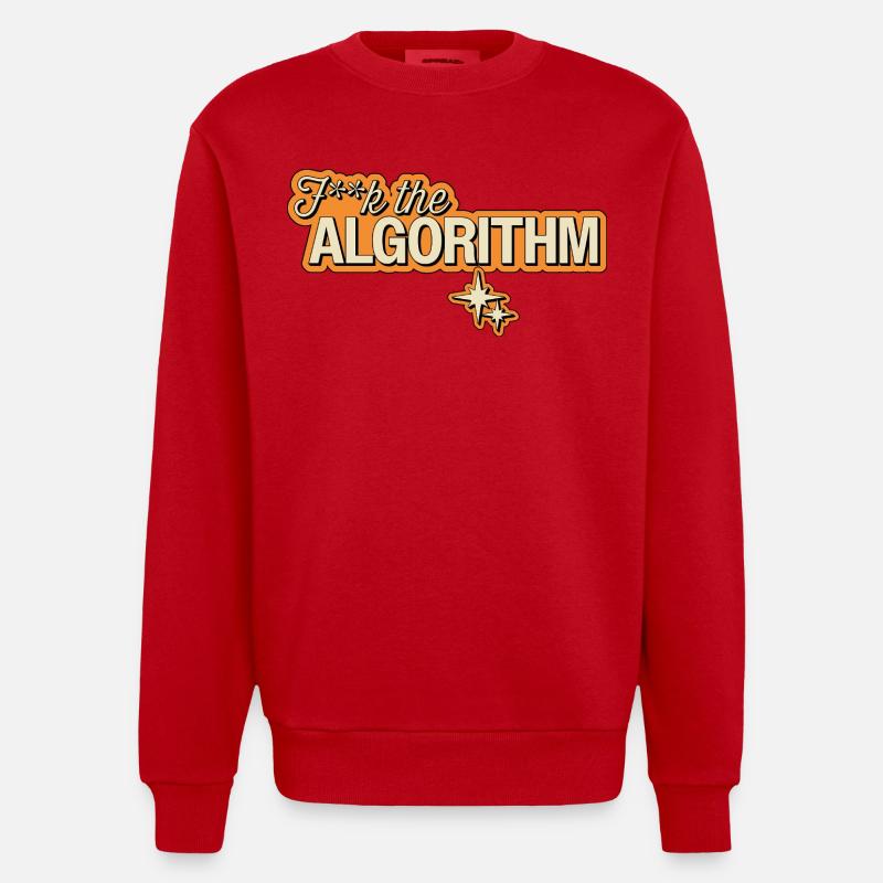 Fk the Algorithm – Digital Rebellion - Heavyweight Oversized Organic Crew Neck Made in EU - red