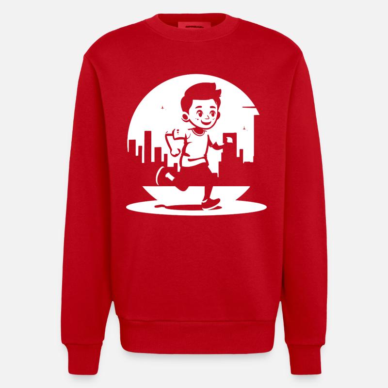 Marathon Junge - Heavyweight Oversized Organic Crew Neck Made in EU - Rot