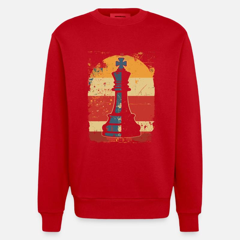 Pièce d’échecs Steamwave - Sweat bio épais oversize fabriqué en UE - rouge