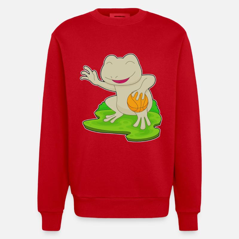grenouille basketteur basketteur - Sweat bio épais oversize fabriqué en UE - rouge