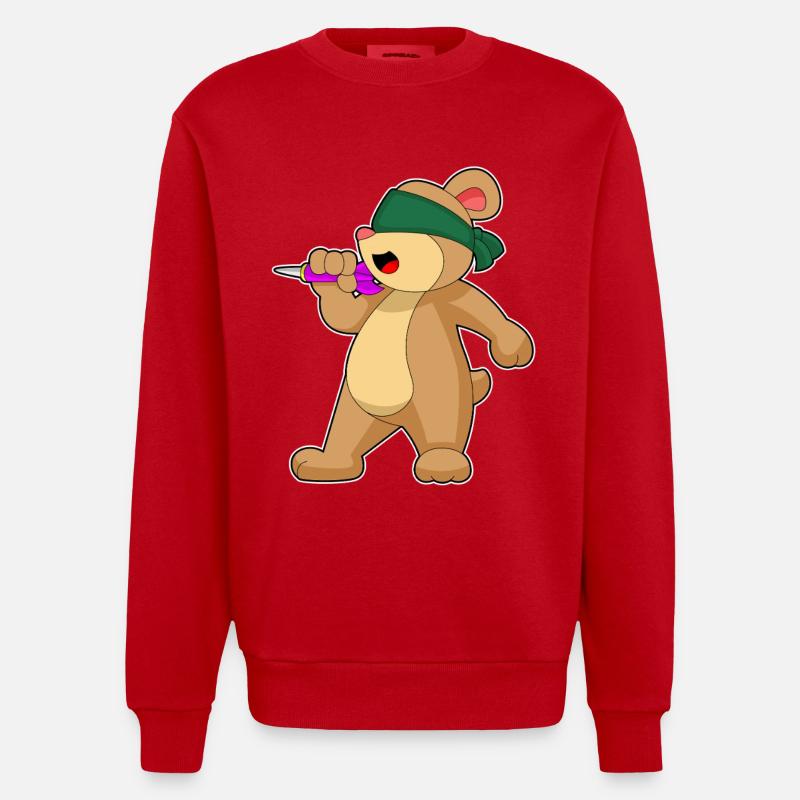 Fléchette d’ours Fléchette - Sweat bio épais oversize fabriqué en UE - rouge