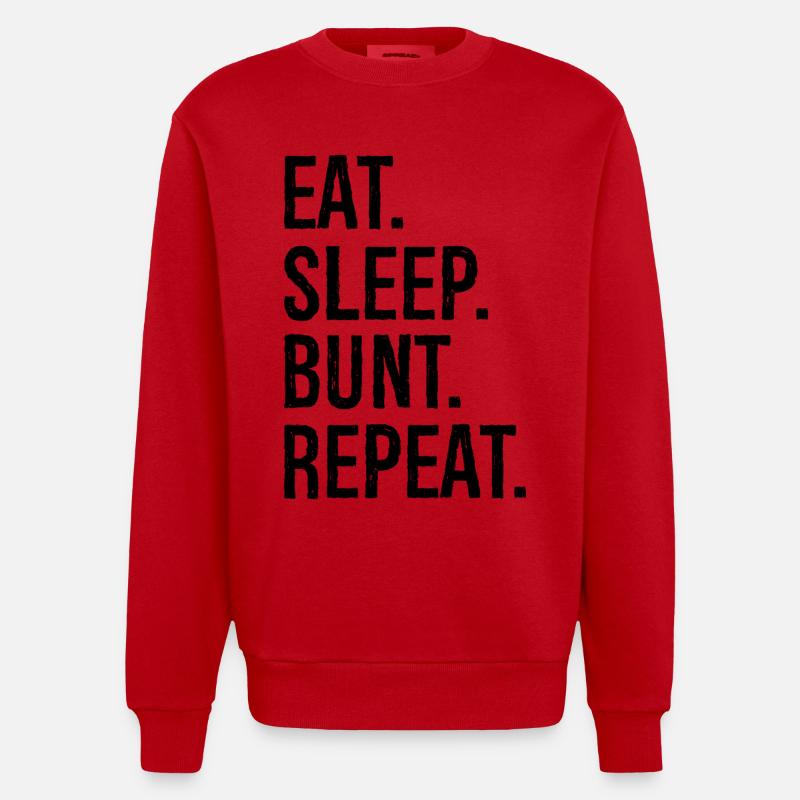 manger dormir bunt répéter - Sweat bio épais oversize fabriqué en UE - rouge