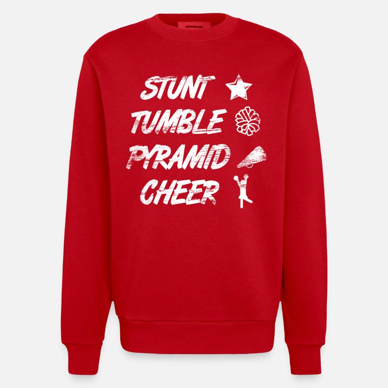 Cascade Culbute Pyramide Cheer - Sweat bio épais oversize fabriqué en UE - rouge
