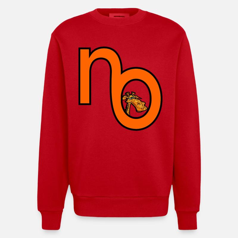 GIRAFFE NO - Heavyweight Oversized Organic Crew Neck Made in EU - red