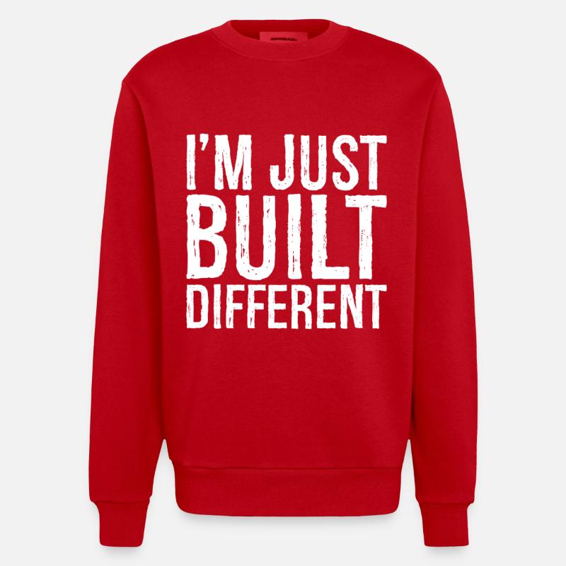 I'm just built different - Heavyweight Oversized Organic Crew Neck Made in EU - Rot