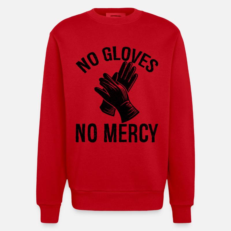Pas de gants, pas de pitié - Sweat bio épais oversize fabriqué en UE - rouge