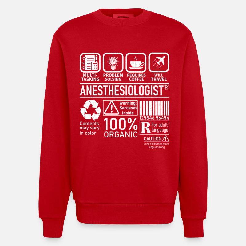 Anesthésiste multitâche résolution de problèmes - Sweat bio épais oversize fabriqué en UE - rouge