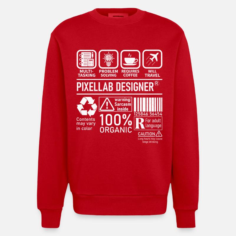 Pixellab Designer multi tasking problem solving - Heavyweight Oversized Organic Crew Neck Made in EU - Rot