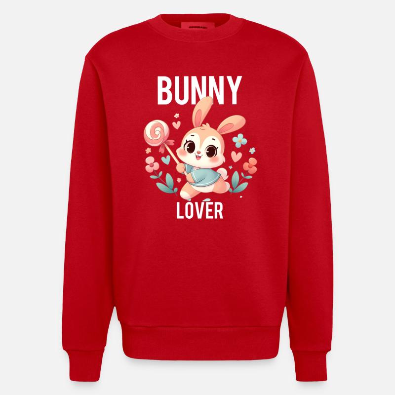 Hasen-Liebhaber - Heavyweight Oversized Organic Crew Neck Made in EU - Rot