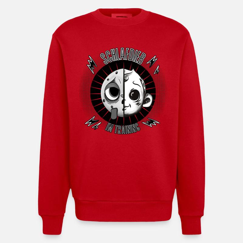 Schlafdieb? Schon in Ausbildung! - Heavyweight Oversized Organic Crew Neck Made in EU - Rot