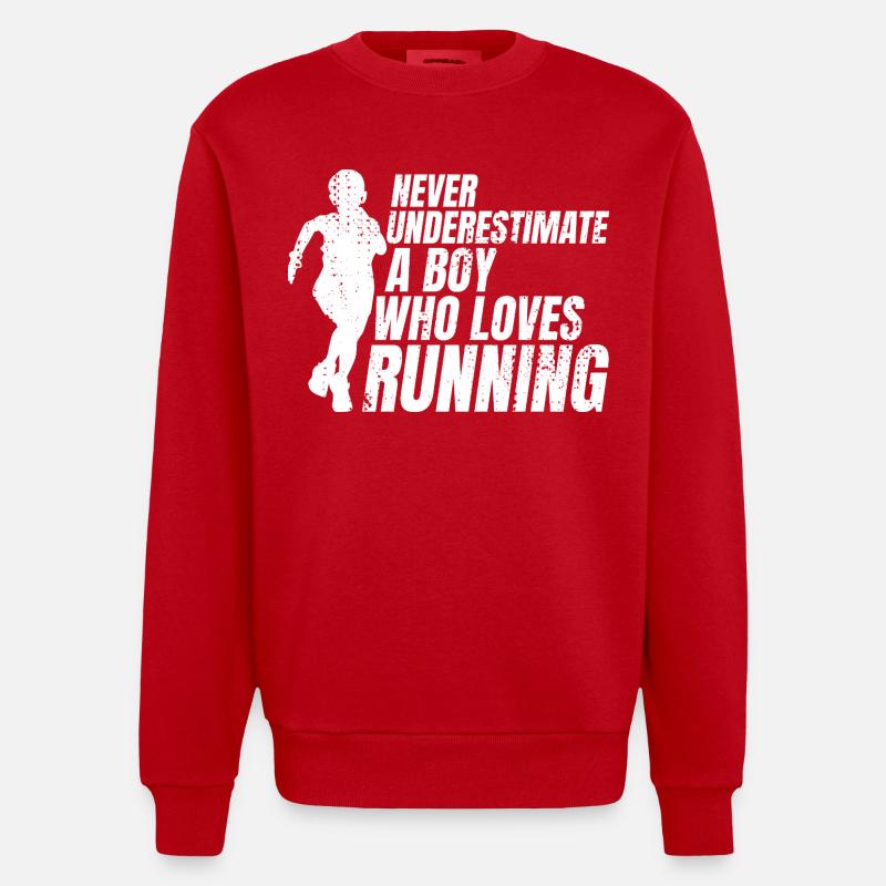 Lustiger Läufer Junge - Heavyweight Oversized Organic Crew Neck Made in EU - Rot
