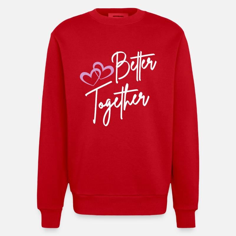 Better Together Script Hearts - Sweat bio épais oversize fabriqué en UE - rouge