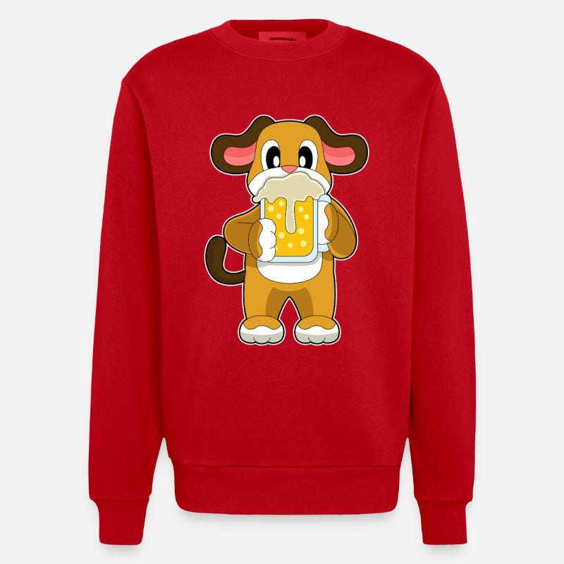 Bière pour chien - Sweat bio épais oversize fabriqué en UE - rouge