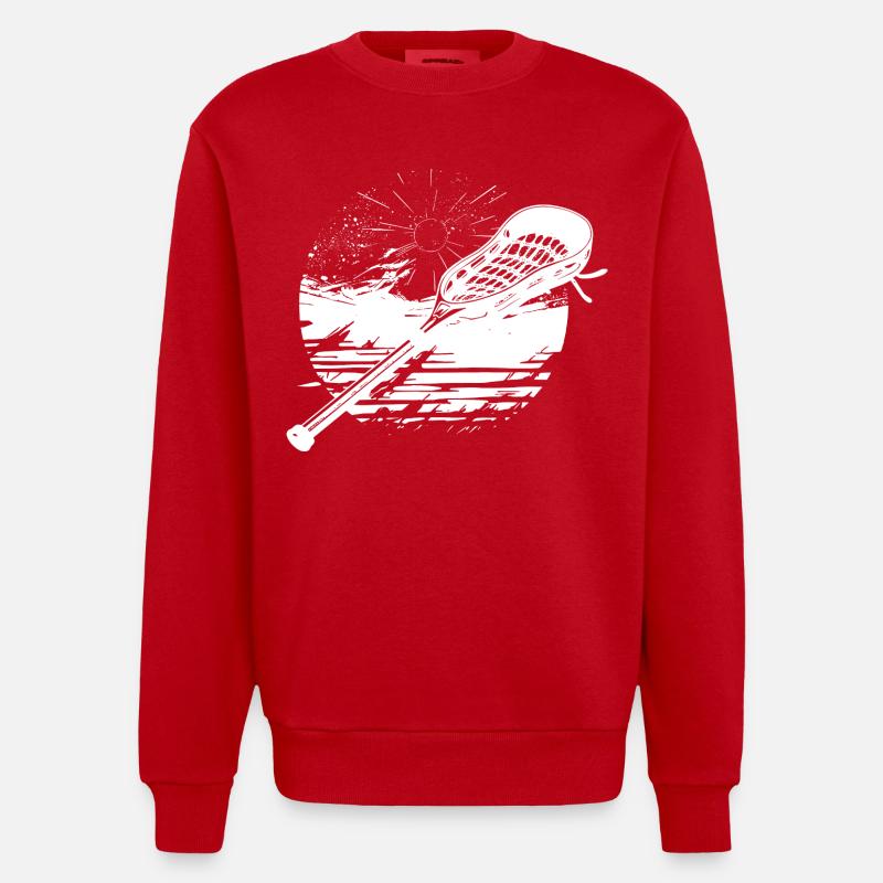 Graphique du bâton de crosse - Sweat bio épais oversize fabriqué en UE - rouge