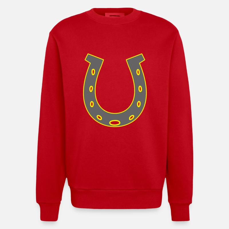 Cavalier de fer à cheval - Sweat bio épais oversize fabriqué en UE - rouge