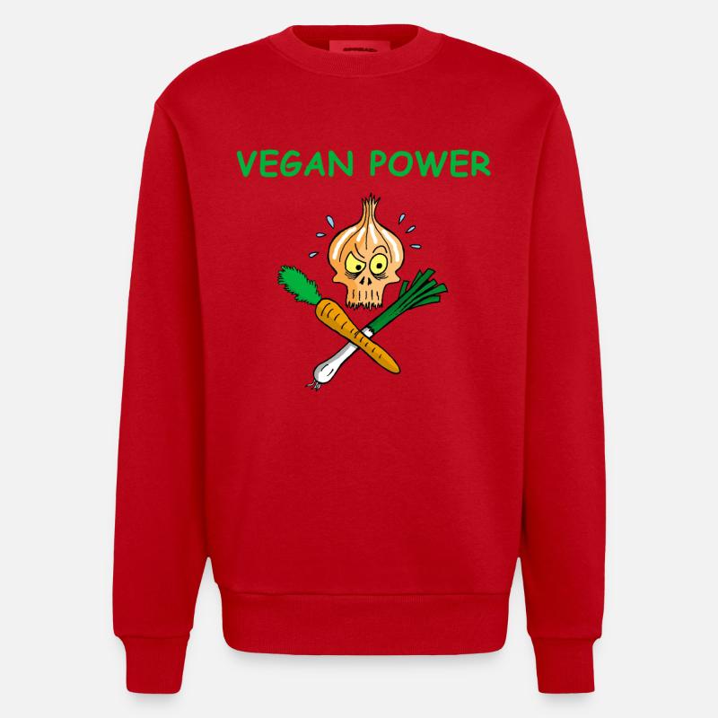 Die Kraft der Veganer - Heavyweight Oversized Organic Crew Neck Made in EU - Rot