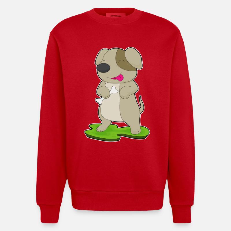 Os de chien - Sweat bio épais oversize fabriqué en UE - rouge