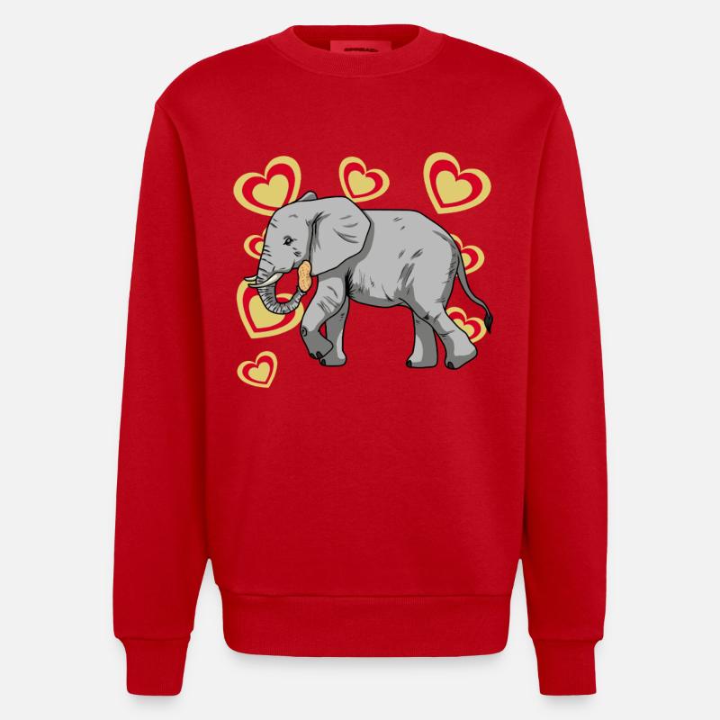 Elephant Elephant Kids Peanut - Heavyweight Oversized Organic Crew Neck Made in EU - red