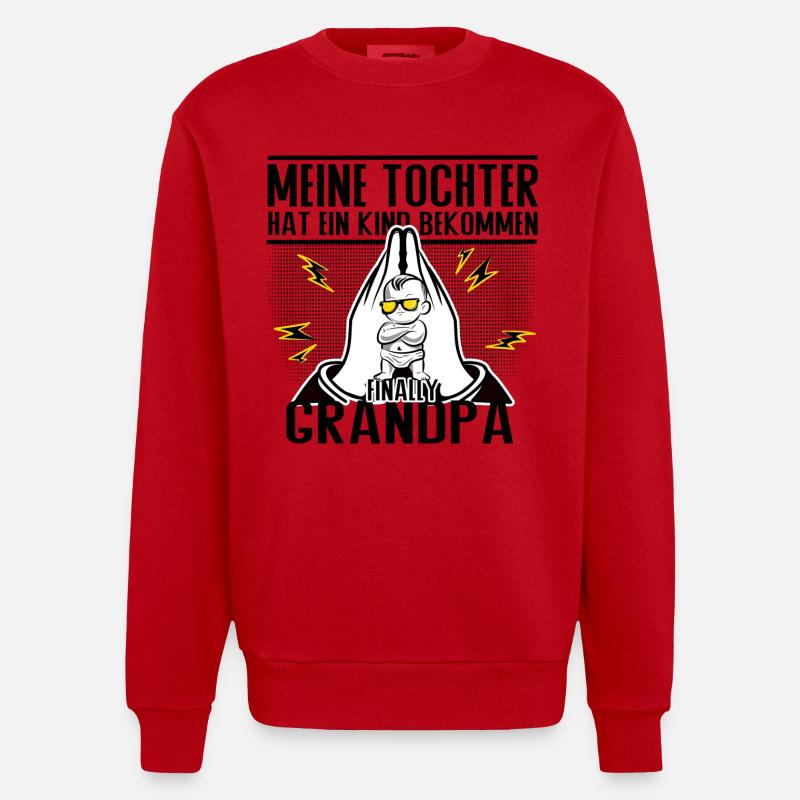 Endlich Opa – Tochter sei Dank! - Heavyweight Oversized Organic Crew Neck Made in EU - Rot