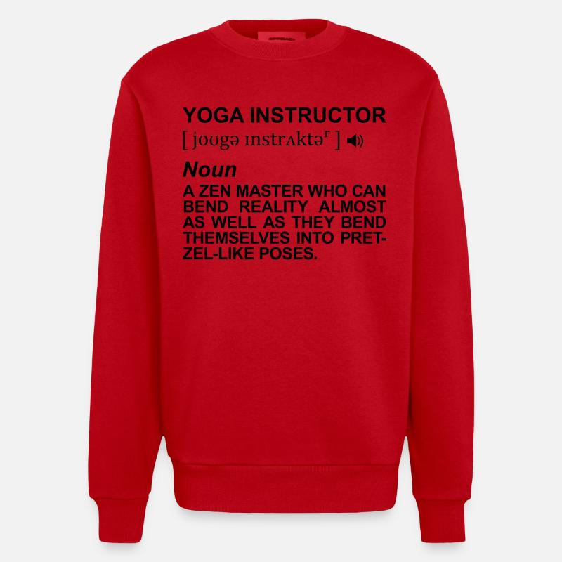 Signification du professeur de yoga - Sweat bio épais oversize fabriqué en UE - rouge