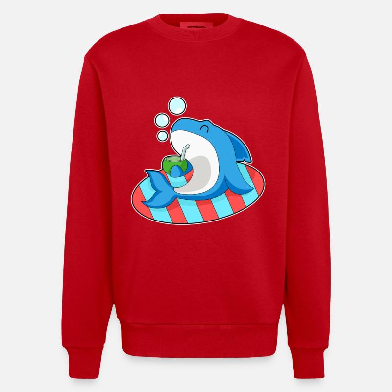 Requin Été Noix de - Sweat bio épais oversize fabriqué en UE - rouge