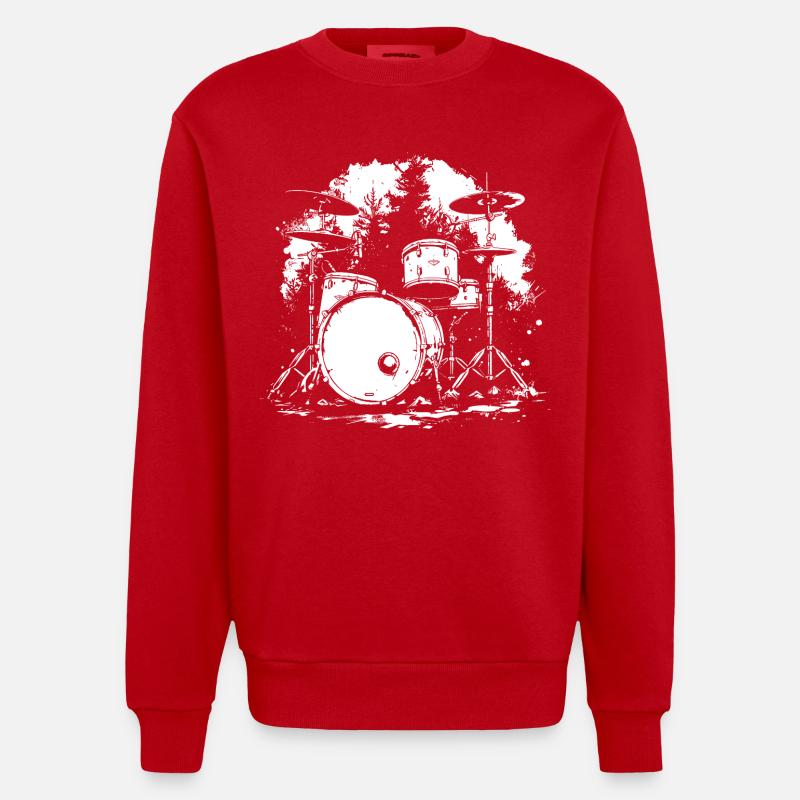 Percussion - Sweat bio épais oversize fabriqué en UE - rouge