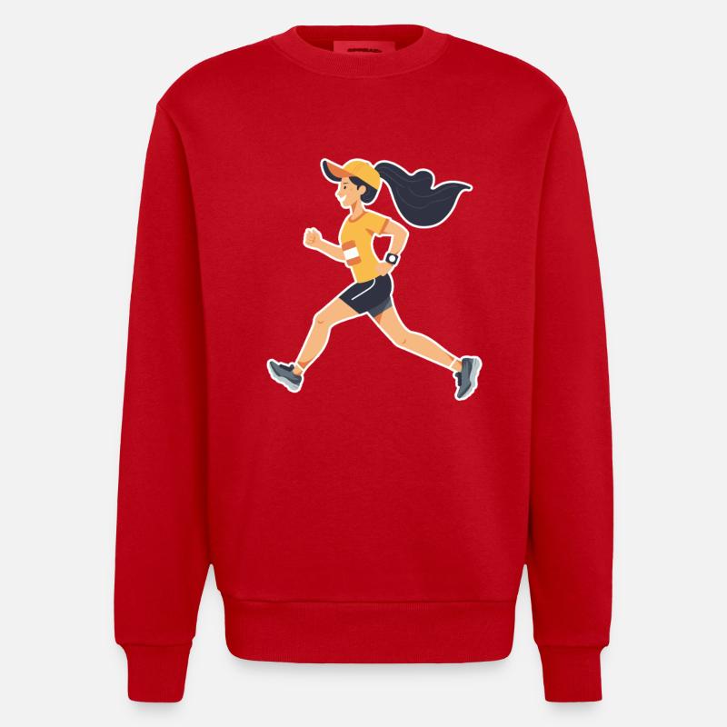 Bande dessinée de coureur - Sweat bio épais oversize fabriqué en UE - rouge
