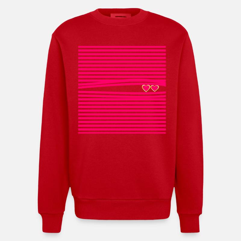 DÉCLARATION D’AMOUR RELATION CŒURS D’AMOUR - Sweat bio épais oversize fabriqué en UE - rouge