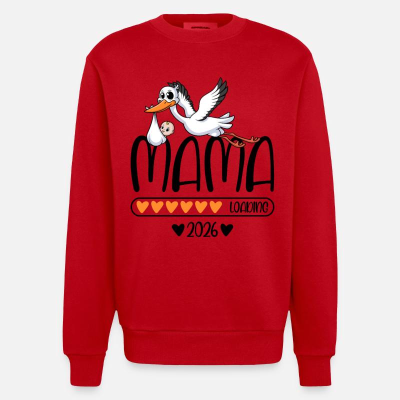 Mama 2026 loading - Heavyweight Oversized Organic Crew Neck Made in EU - Rot